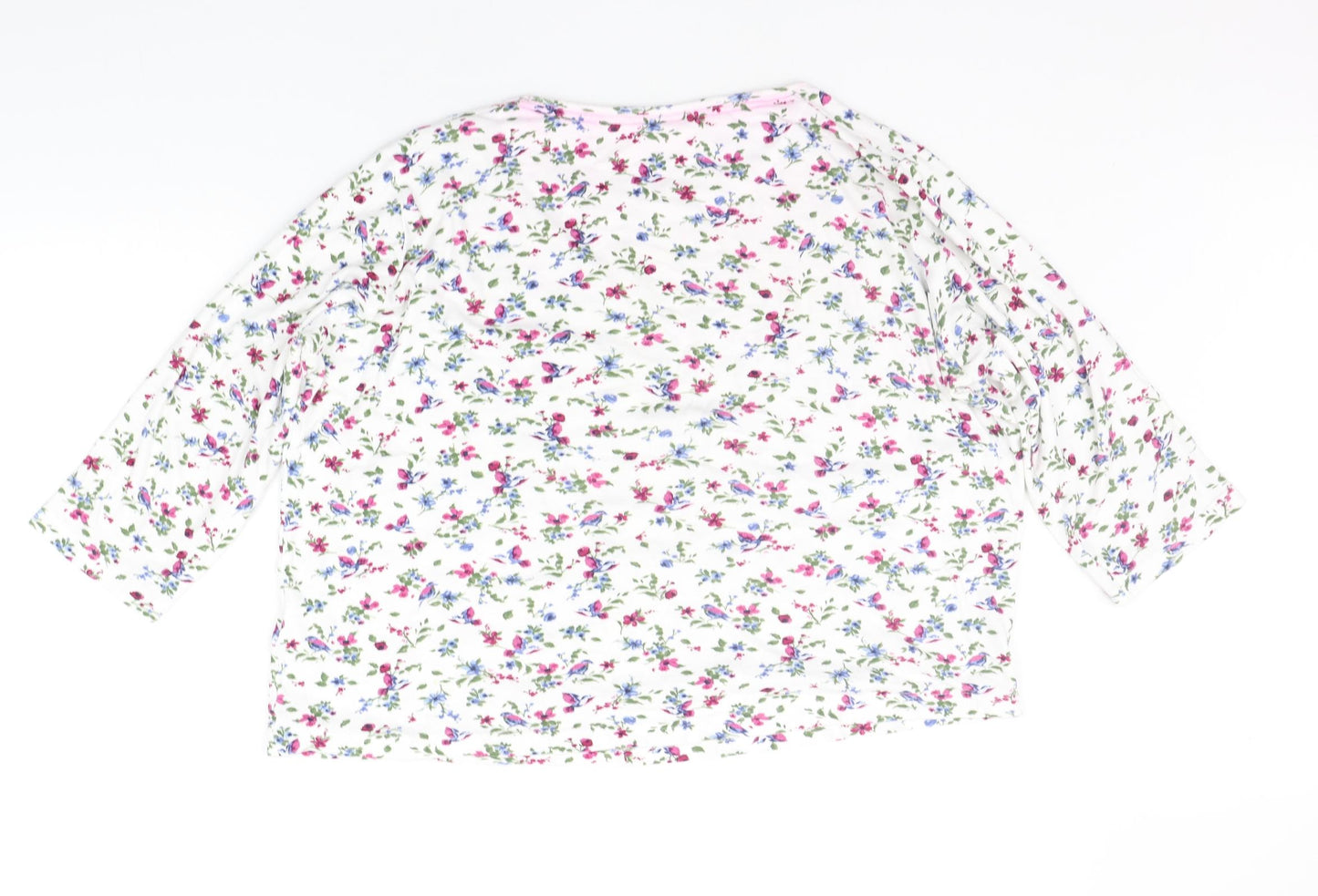 COUNTRY ROSE Womens White Floral  Basic T-Shirt Size M