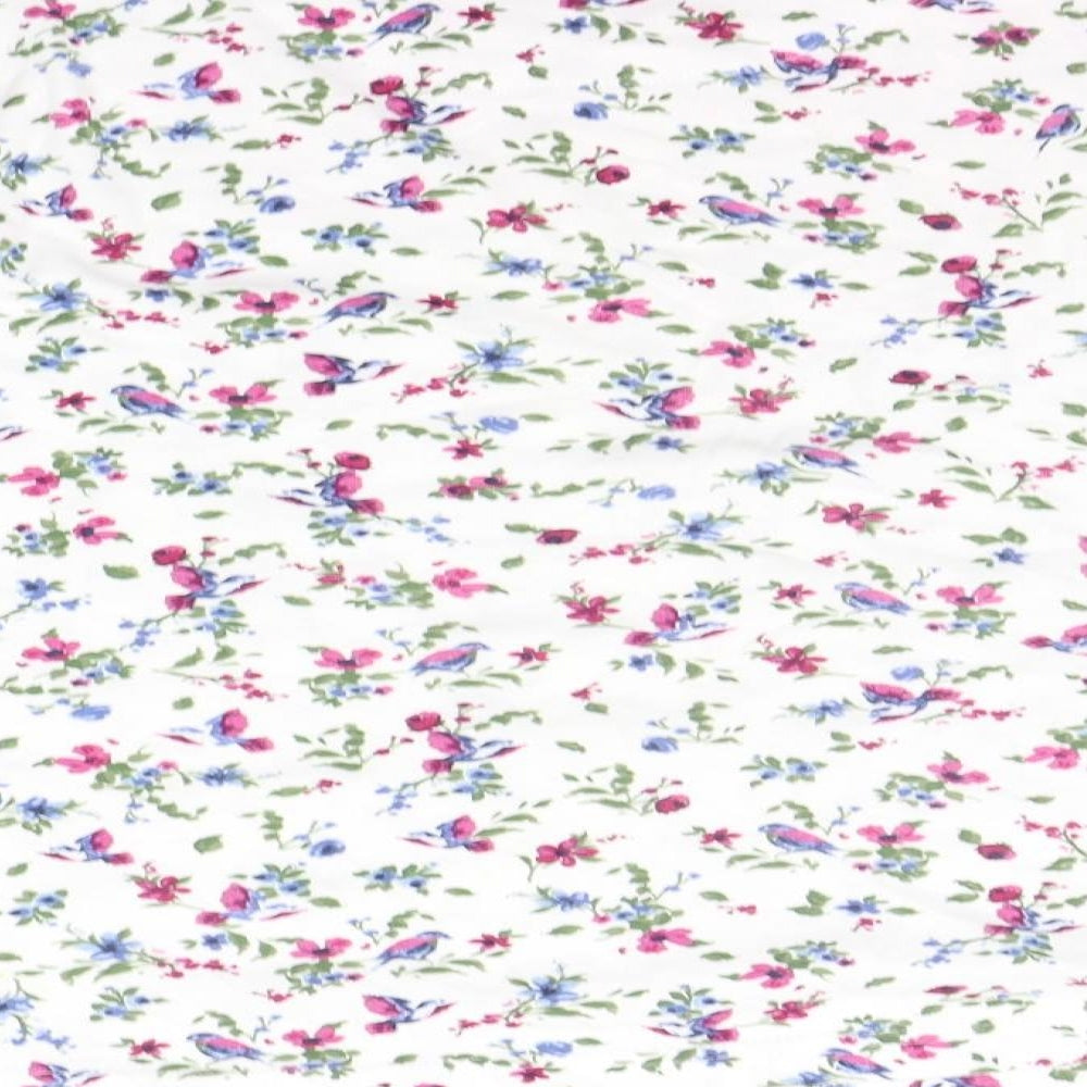 COUNTRY ROSE Womens White Floral  Basic T-Shirt Size M