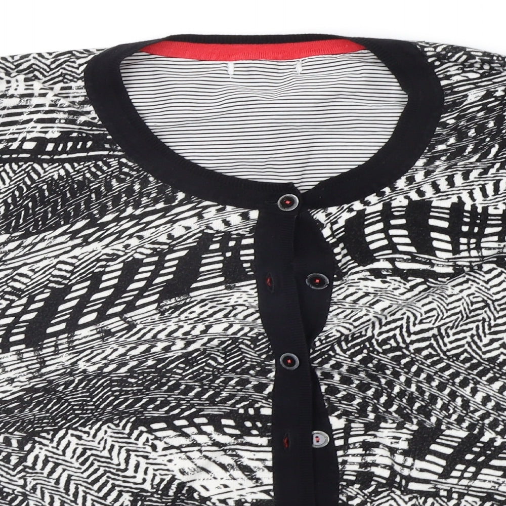 Per Una Womens Black Striped  Cardigan Jumper Size 20