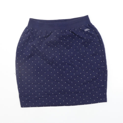 DASH Womens Blue Geometric  A-Line Skirt Size L