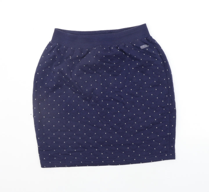DASH Womens Blue Geometric A-Line Skirt Size L