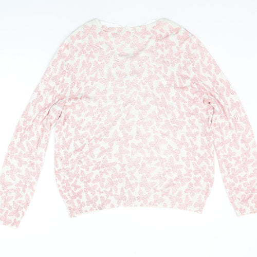 George Womens Pink Geometric  Cardigan Jumper Size 20