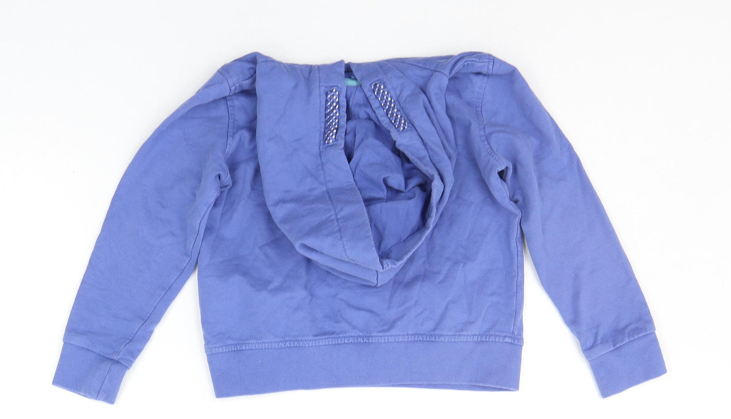 Lilly & Dan Girls Blue   Pullover Hoodie Size 5-6 Years  - RAINBOWS