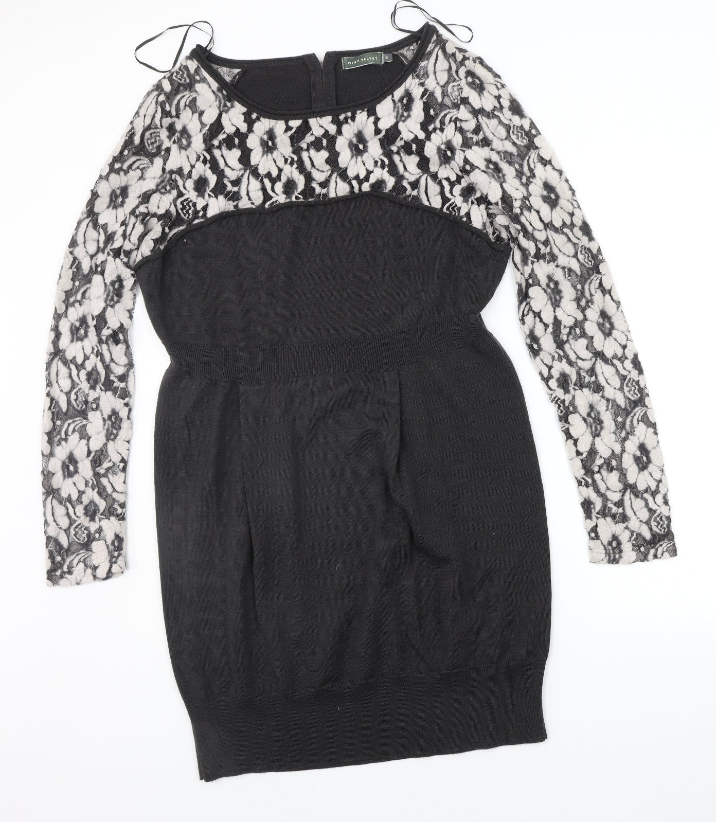 Mint Velvet Womens Grey Floral  Jumper Dress  Size 18