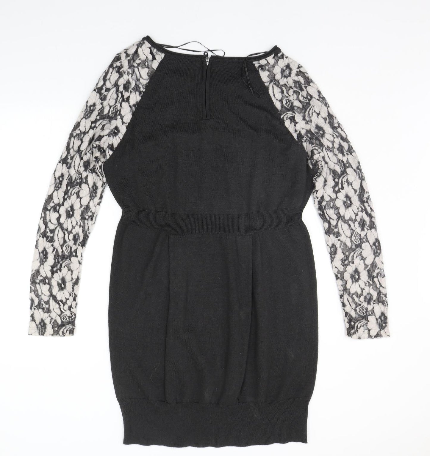 Mint Velvet Womens Grey Floral  Jumper Dress  Size 18