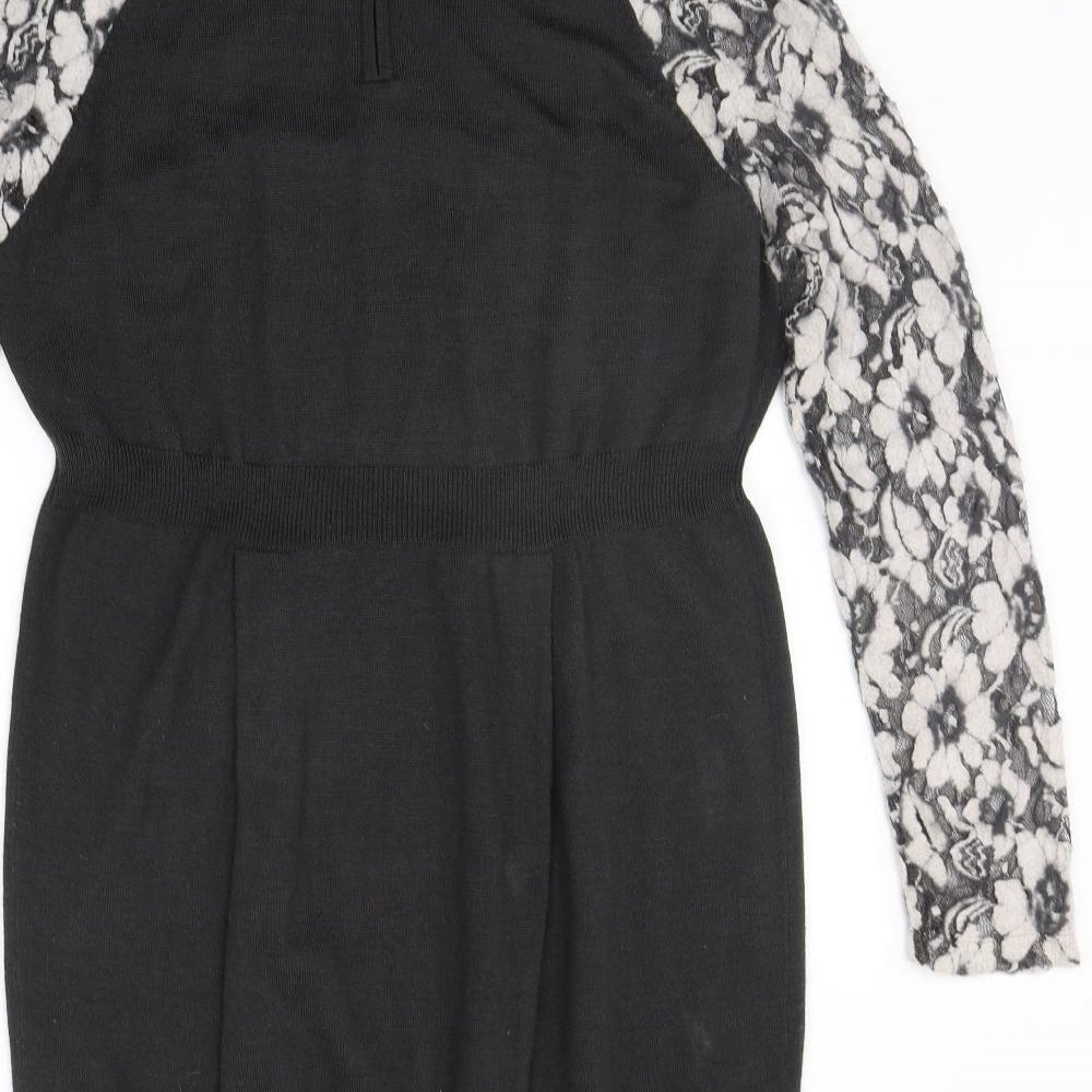 Mint Velvet Womens Grey Floral  Jumper Dress  Size 18