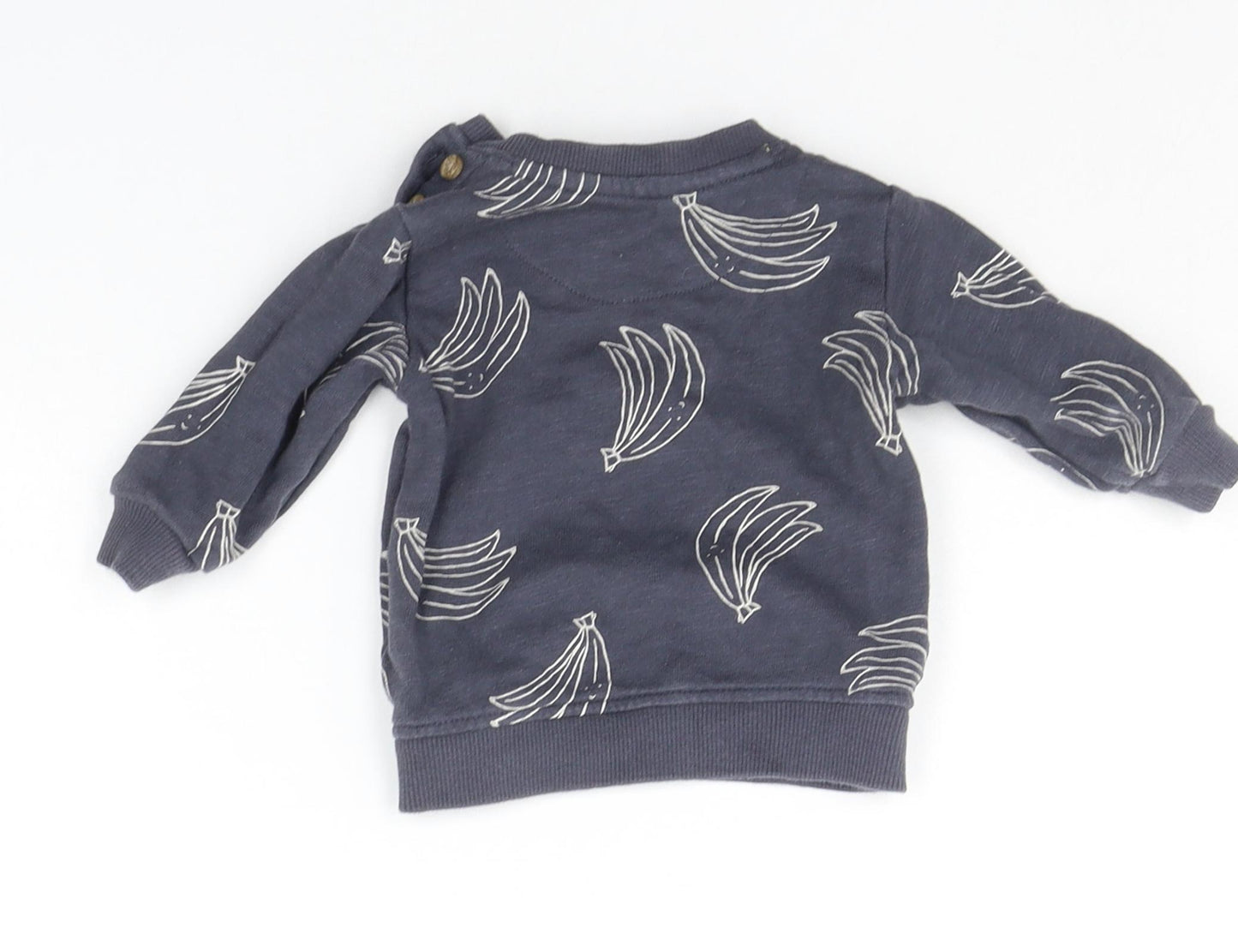 Marks and Spencer Baby Grey Geometric  Pullover Jumper Size 0-3 Months  - BANNANAS