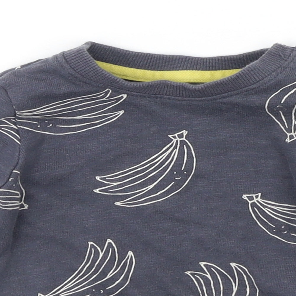 Marks and Spencer Baby Grey Geometric  Pullover Jumper Size 0-3 Months  - BANNANAS