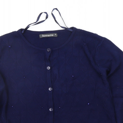BONMARCHE Womens Blue   Cardigan Jumper Size S