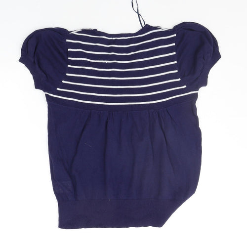 be beau Womens Blue Striped  Pullover Jumper Size 10  - SEQUIN