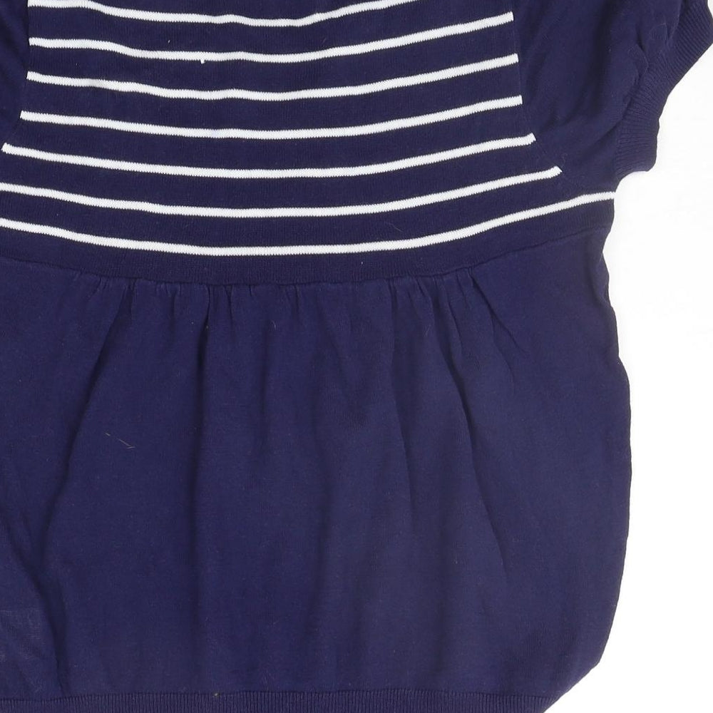 be beau Womens Blue Striped  Pullover Jumper Size 10  - SEQUIN