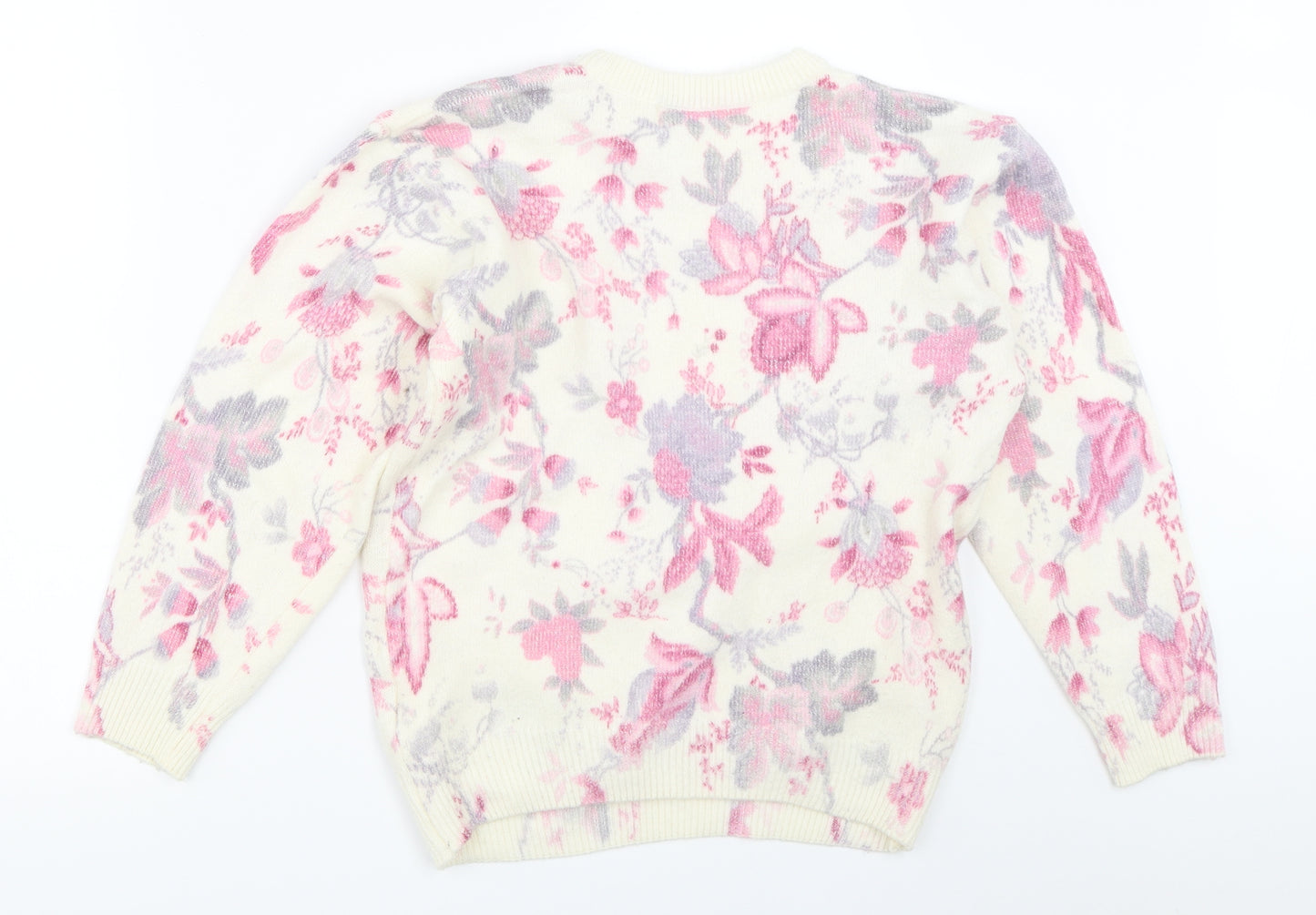 HONEY Womens Ivory Floral  Pullover Jumper One Size