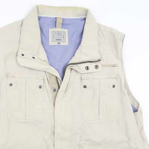 Marks and Spencer Mens Beige   Gilet Coat Size 3XL