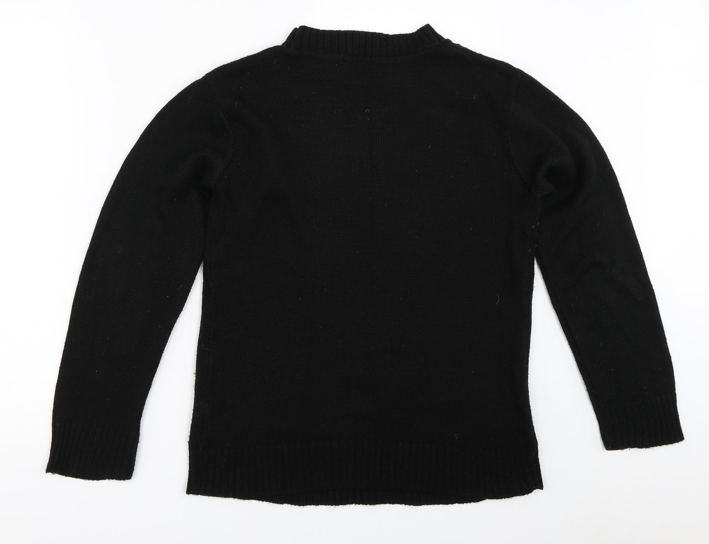 Dazzling Womens Black   Pullover Jumper Size M  - christmas reindeer rudolph