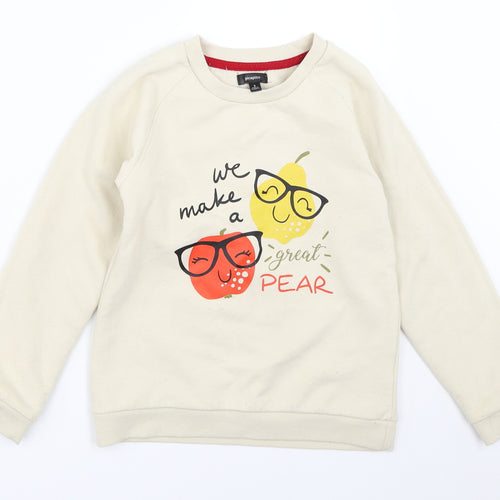 Picapino Girls Beige   Pullover Sweatshirt Size 8 Years