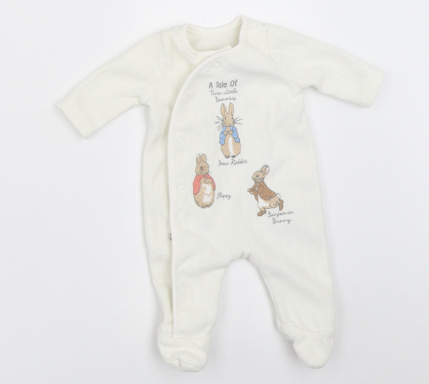 Nutmeg Baby White   Babygrow One-Piece Size Newborn  - Peter Rabbit