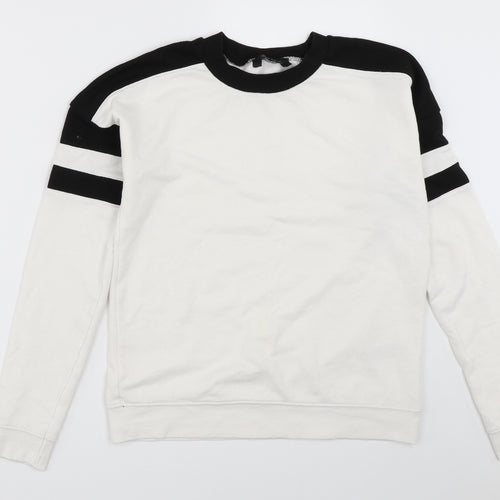 New Look Womens White   Pullover Sweatshirt Size 6