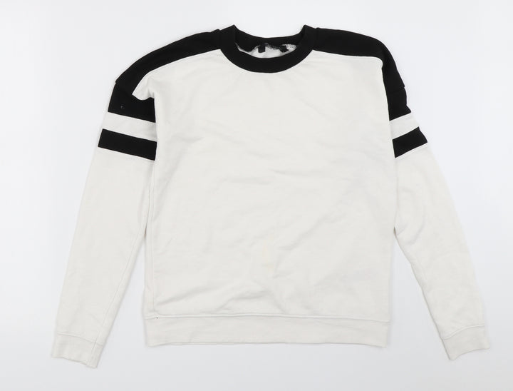 New Look Womens White   Pullover Sweatshirt Size 6
