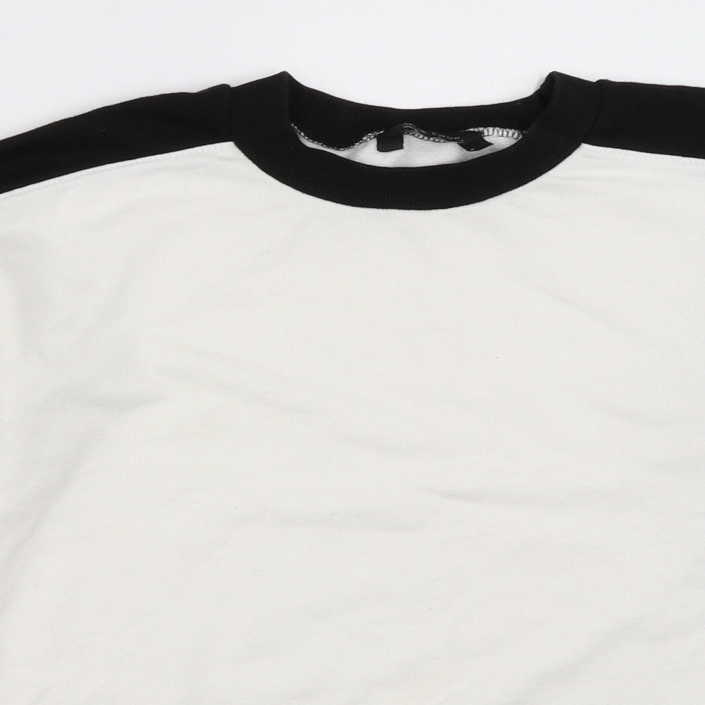 New Look Womens White   Pullover Sweatshirt Size 6