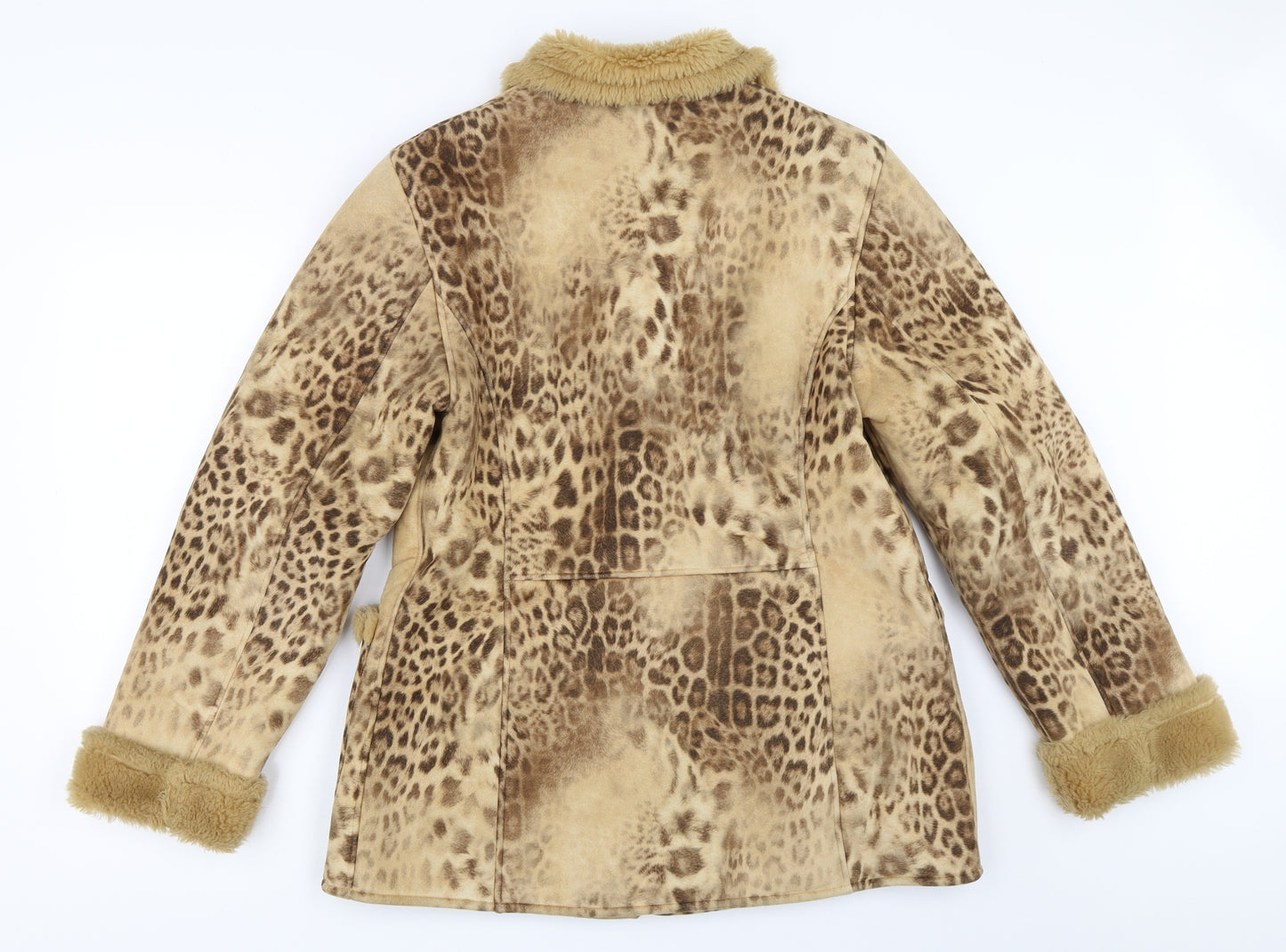 Gerry Weber Womens Beige Animal Print  Overcoat Coat Size 12