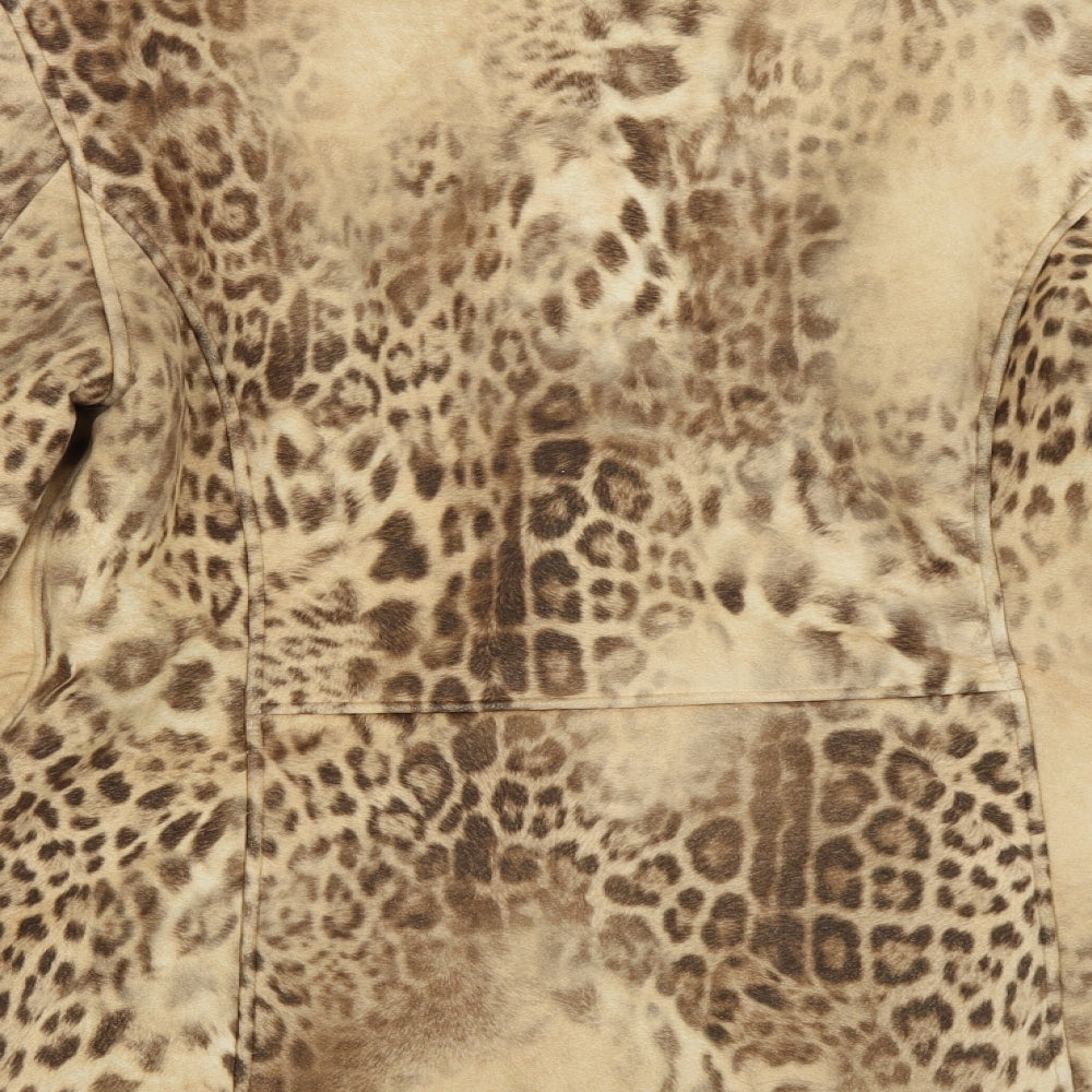 Gerry Weber Womens Beige Animal Print  Overcoat Coat Size 12
