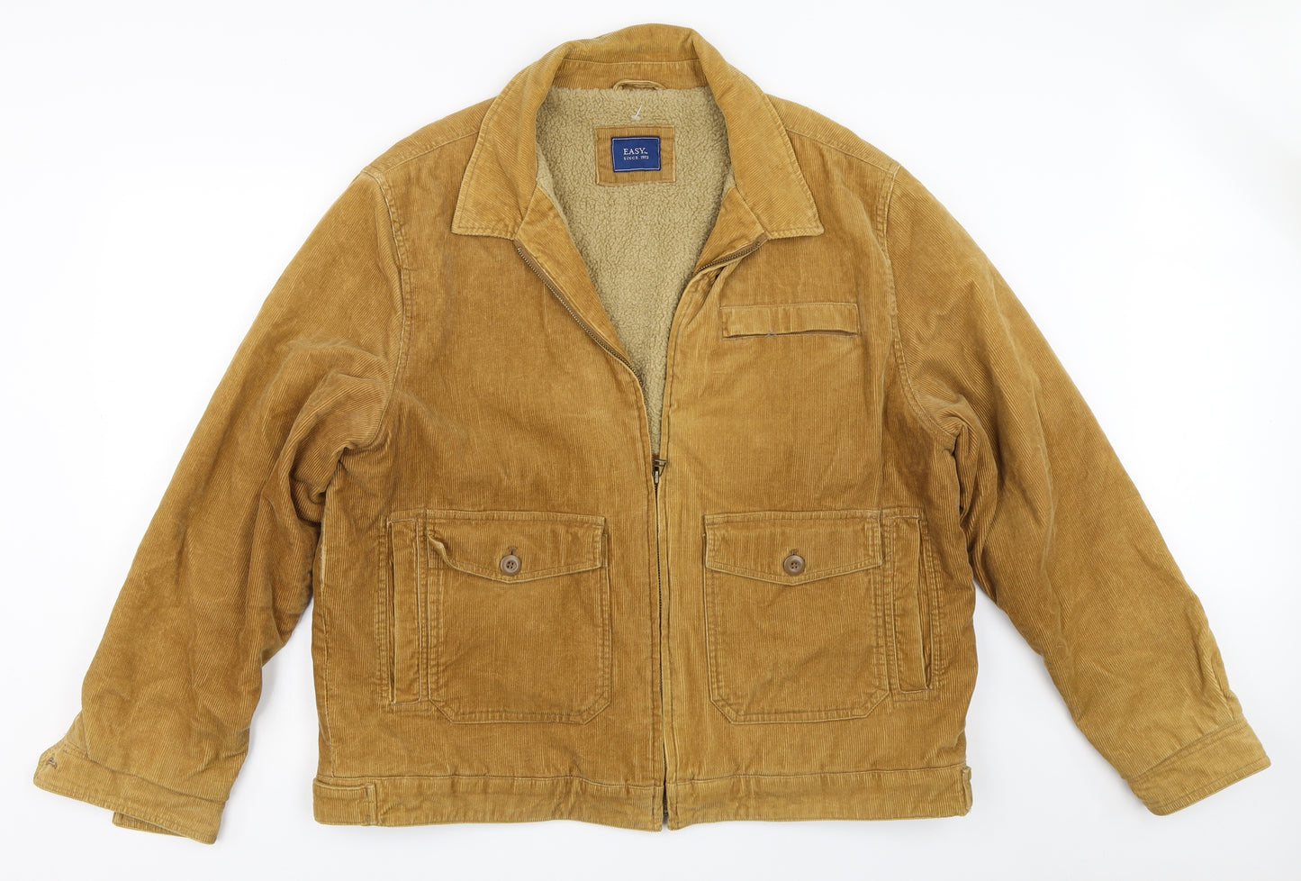 Easy Mens Beige  Corduroy Jacket Coat Size L