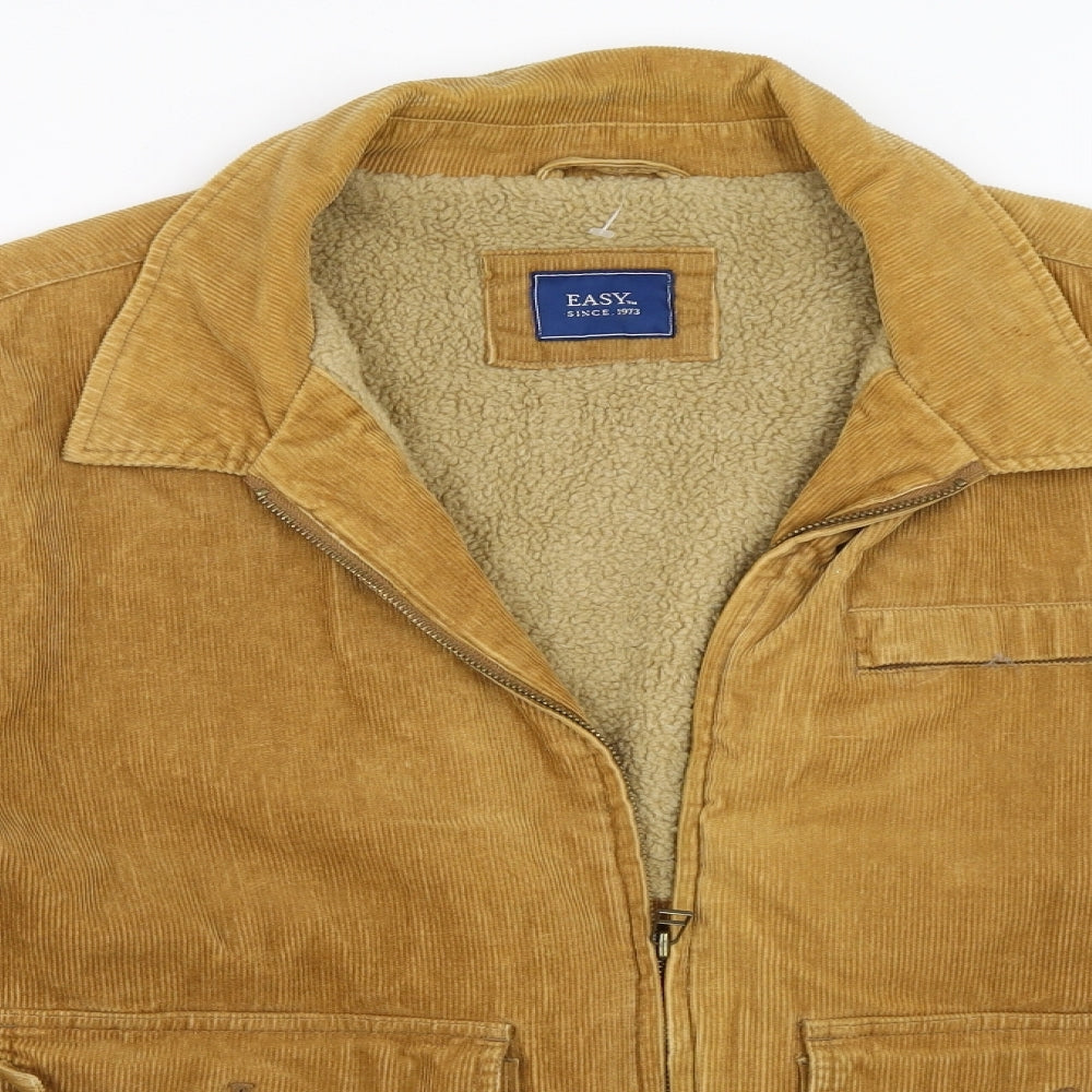 Easy Mens Beige  Corduroy Jacket Coat Size L
