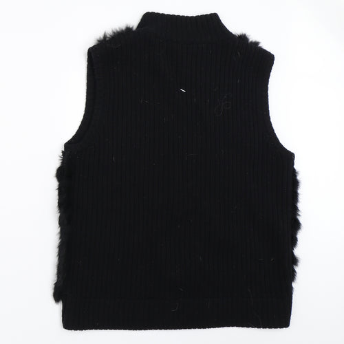 Poppy Womens Black   Jacket Waistcoat Size M