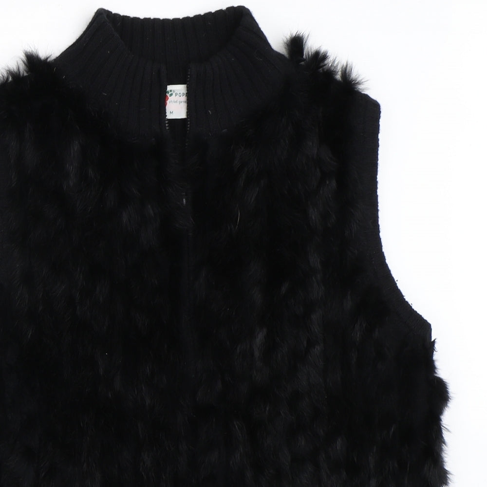 Poppy Womens Black   Jacket Waistcoat Size M