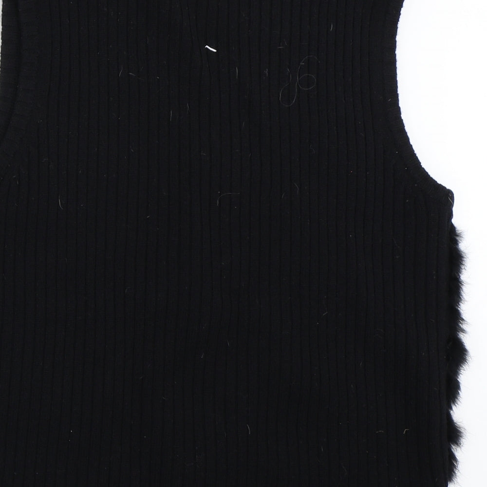 Poppy Womens Black   Jacket Waistcoat Size M