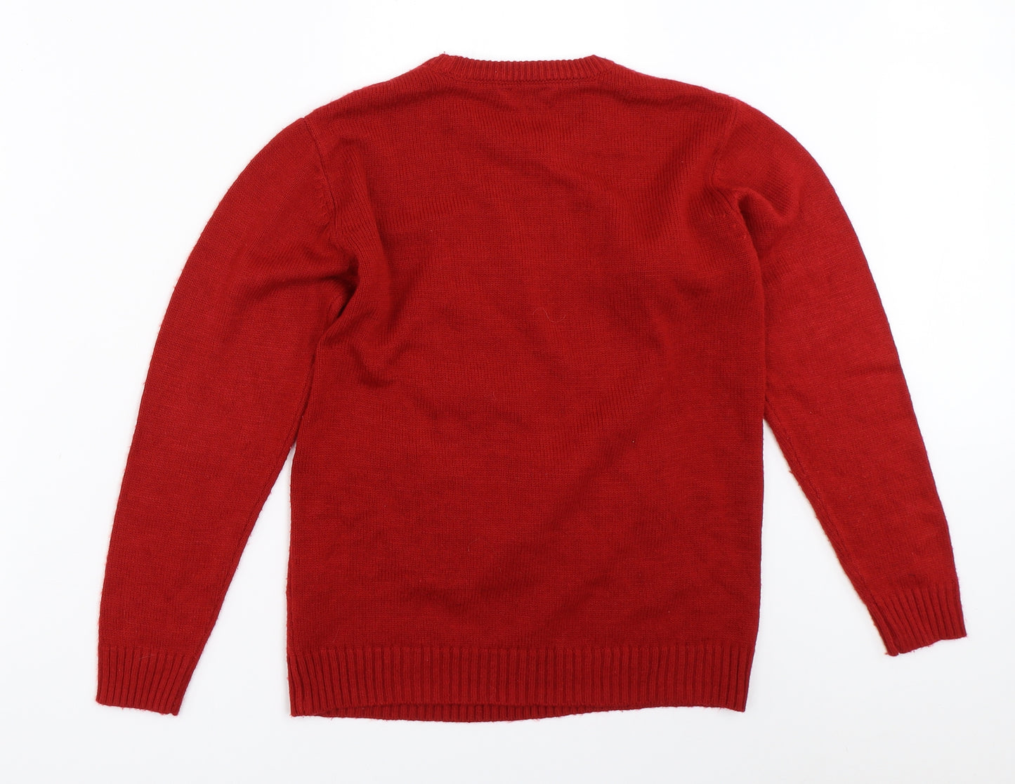 George Boys Red   Pullover Jumper Size 11-12 Years  - christmas