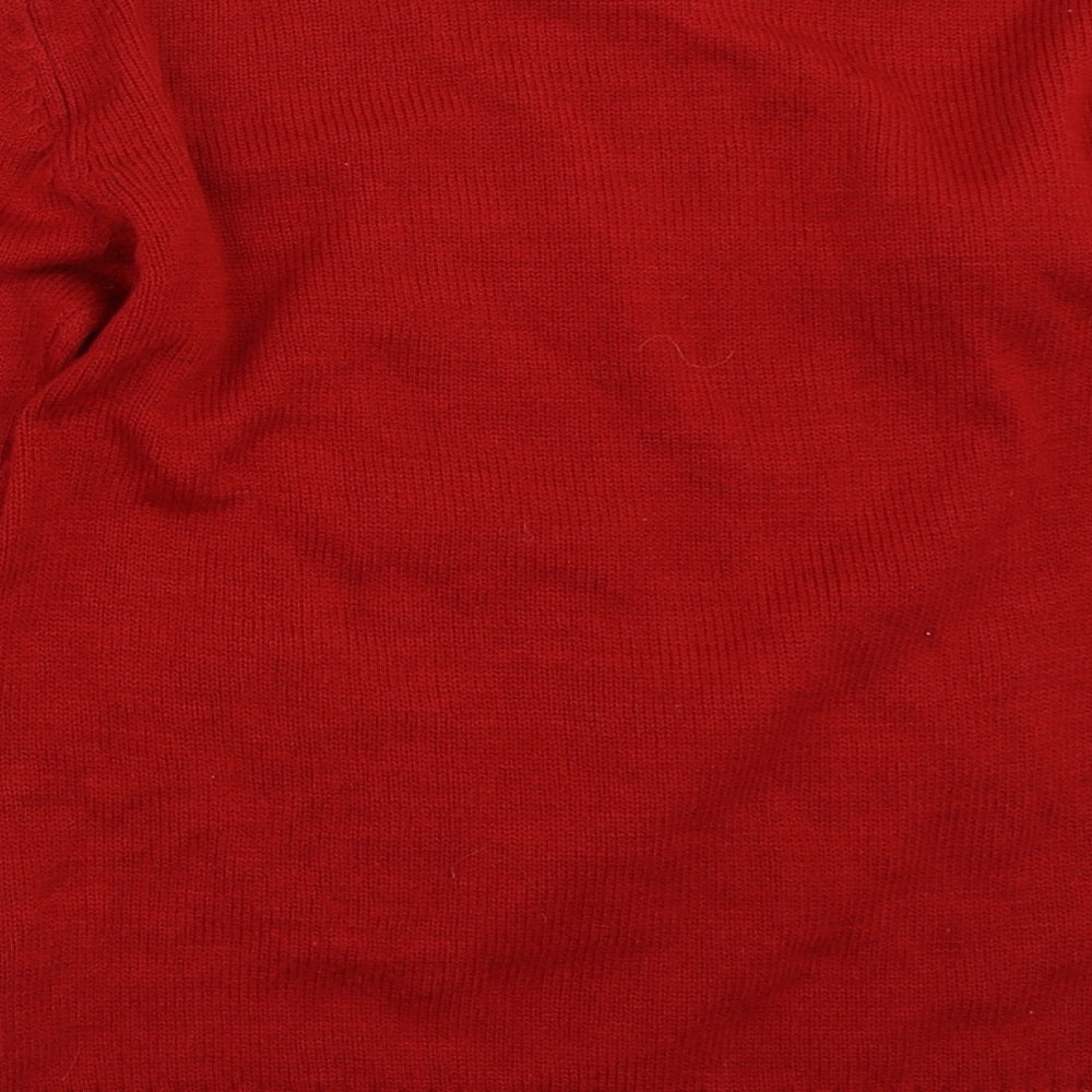 George Boys Red   Pullover Jumper Size 11-12 Years  - christmas