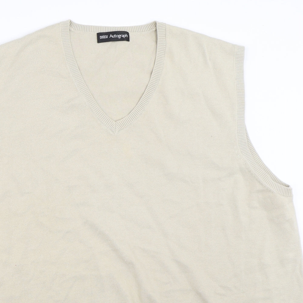 Marks and Spencer Mens Beige   Vest Jumper Size XL