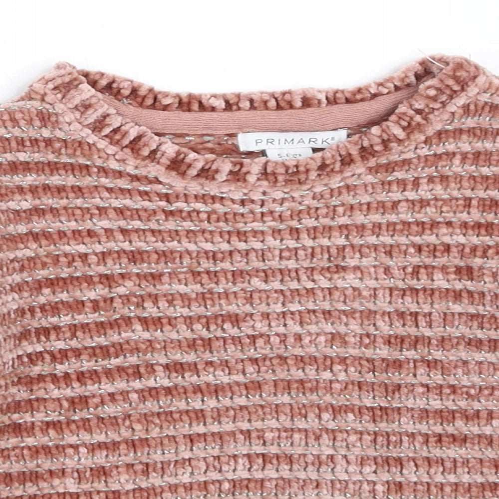Primark Girls Pink   Pullover Jumper Size 5-6 Years