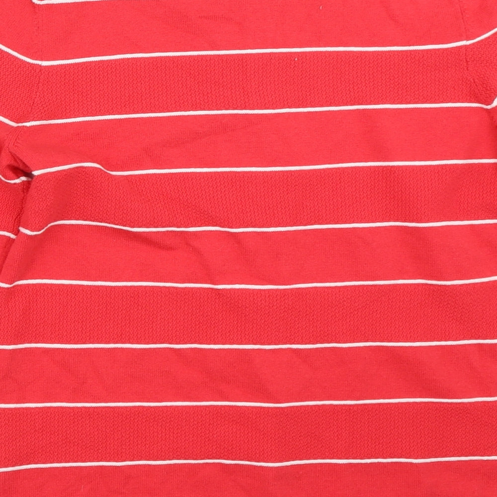 Bonmarché Womens Red Striped  Cardigan Jumper Size XS