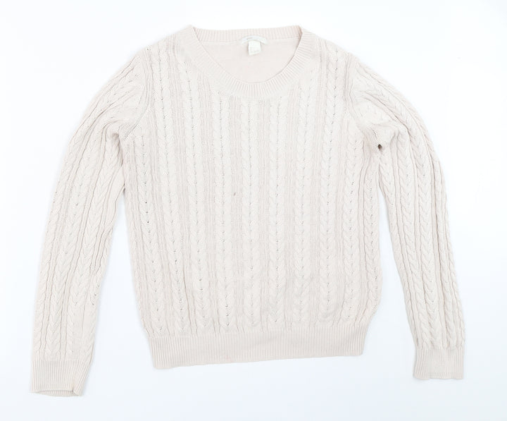 H&M Womens Beige Pullover Jumper Size S