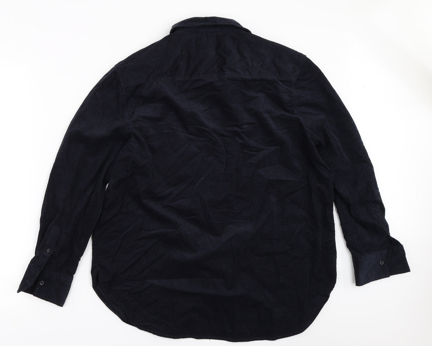 H&M Mens Blue  Corduroy  Button-Up Size M