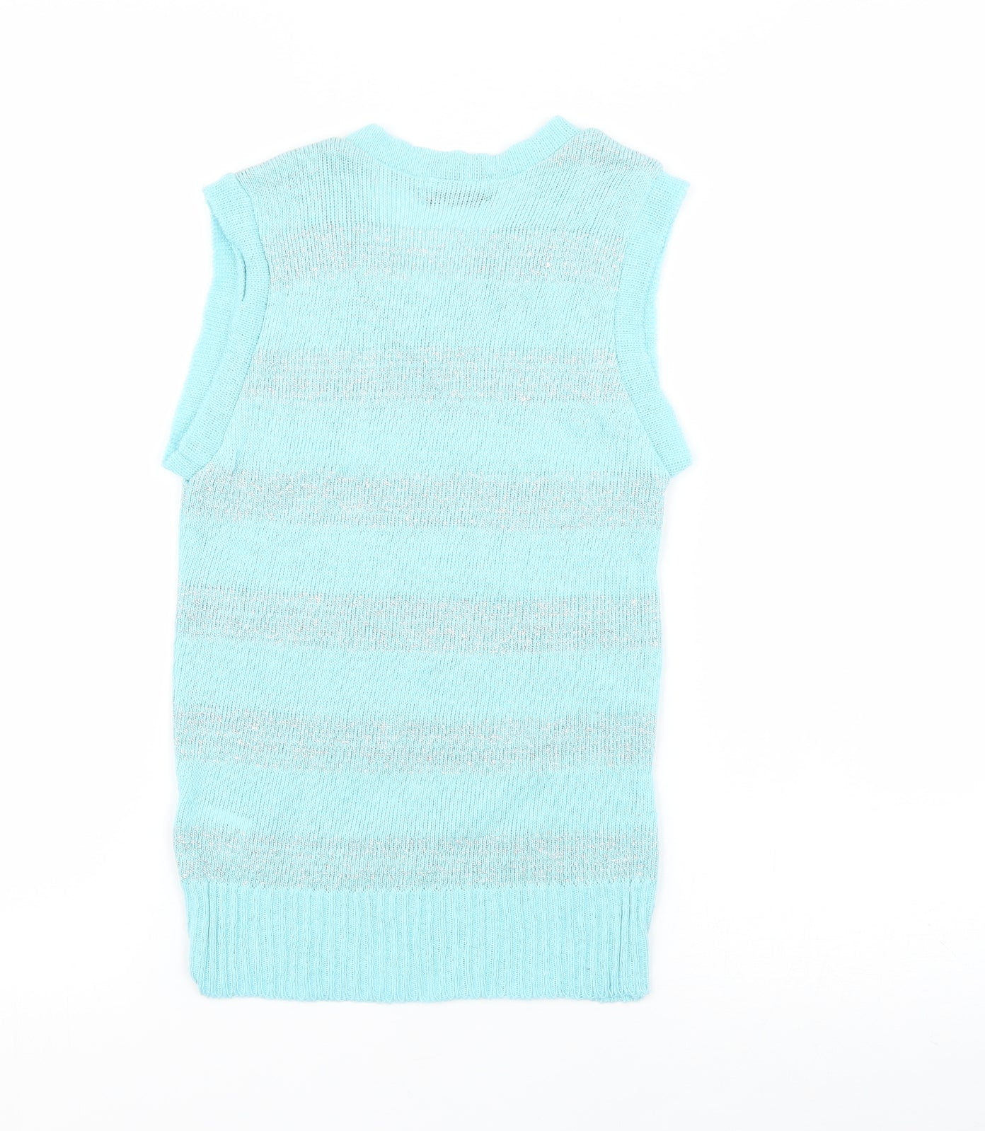 Black Pepper Womens Blue Striped  Vest Jumper Size XL