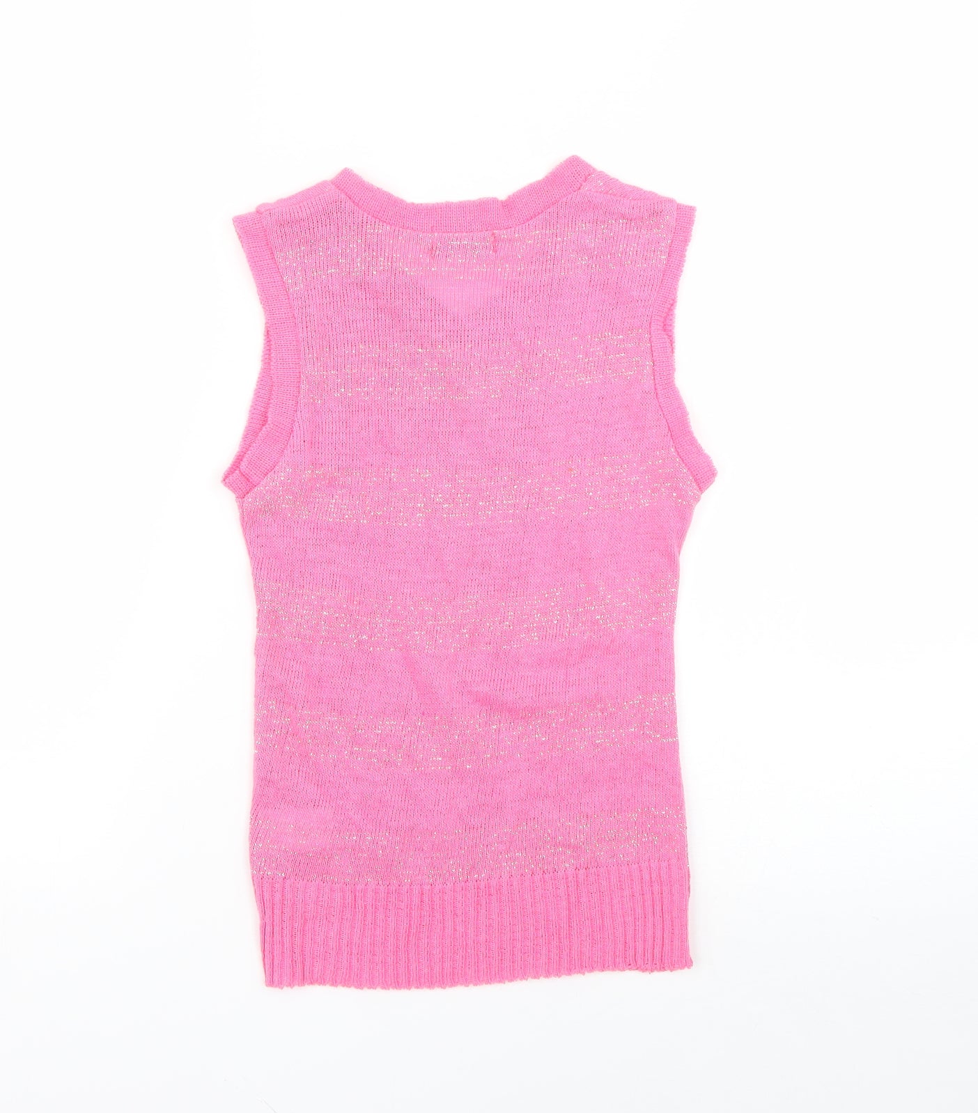 Black Pepper Womens Pink Striped  Vest Jumper Size XL