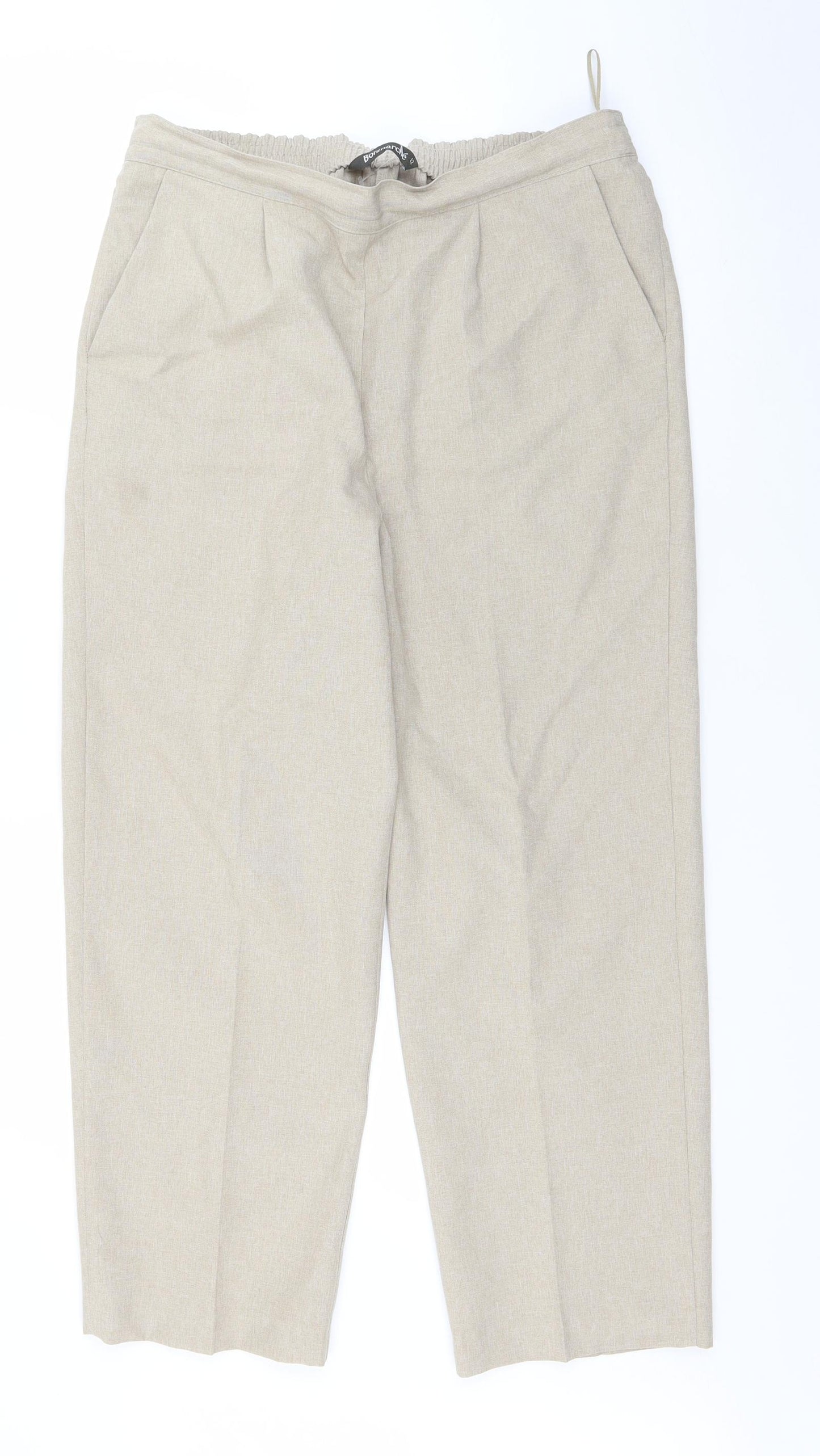 Bonmarché Womens Beige   Trousers  Size 12 L25 in