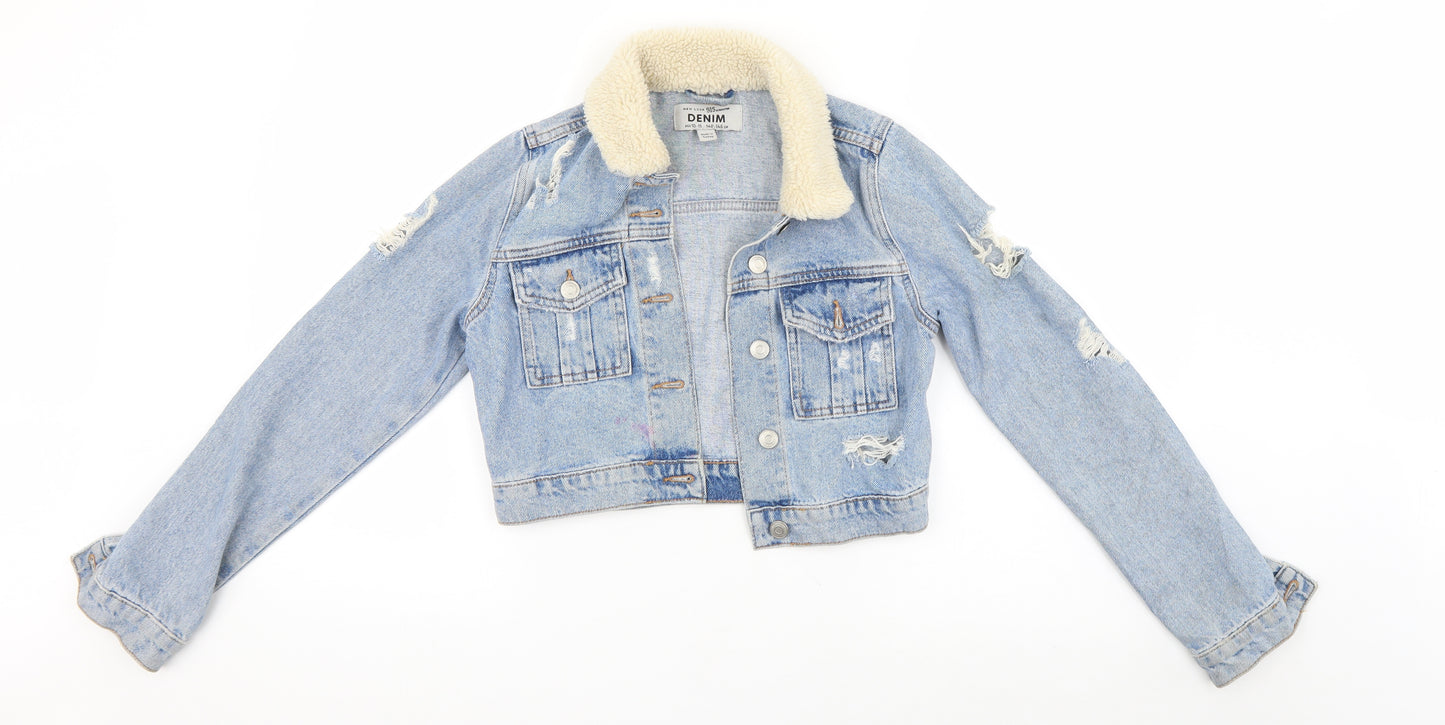 New Look Girls Blue  Denim Jacket  Size 10-11 Years