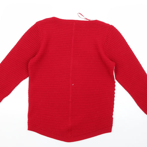envy us Womens Red Striped  Pullover Jumper Size M