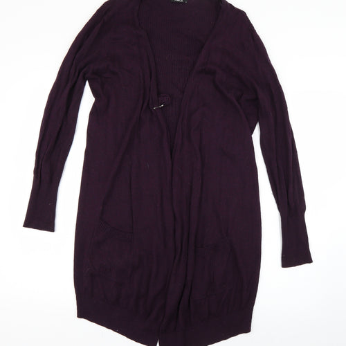 M&Co Womens Purple   Cardigan Jumper Size S
