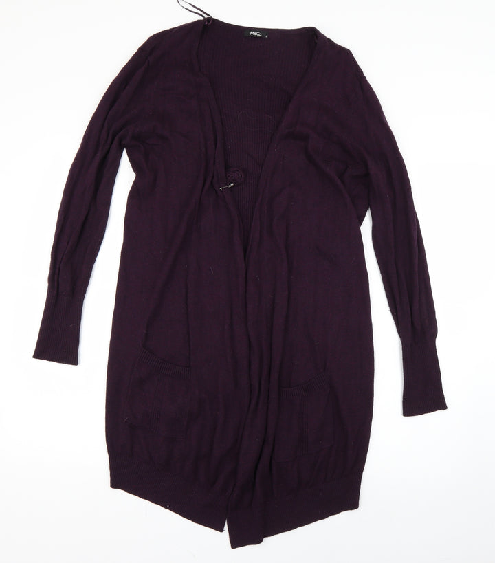 M&Co Womens Purple   Cardigan Jumper Size S