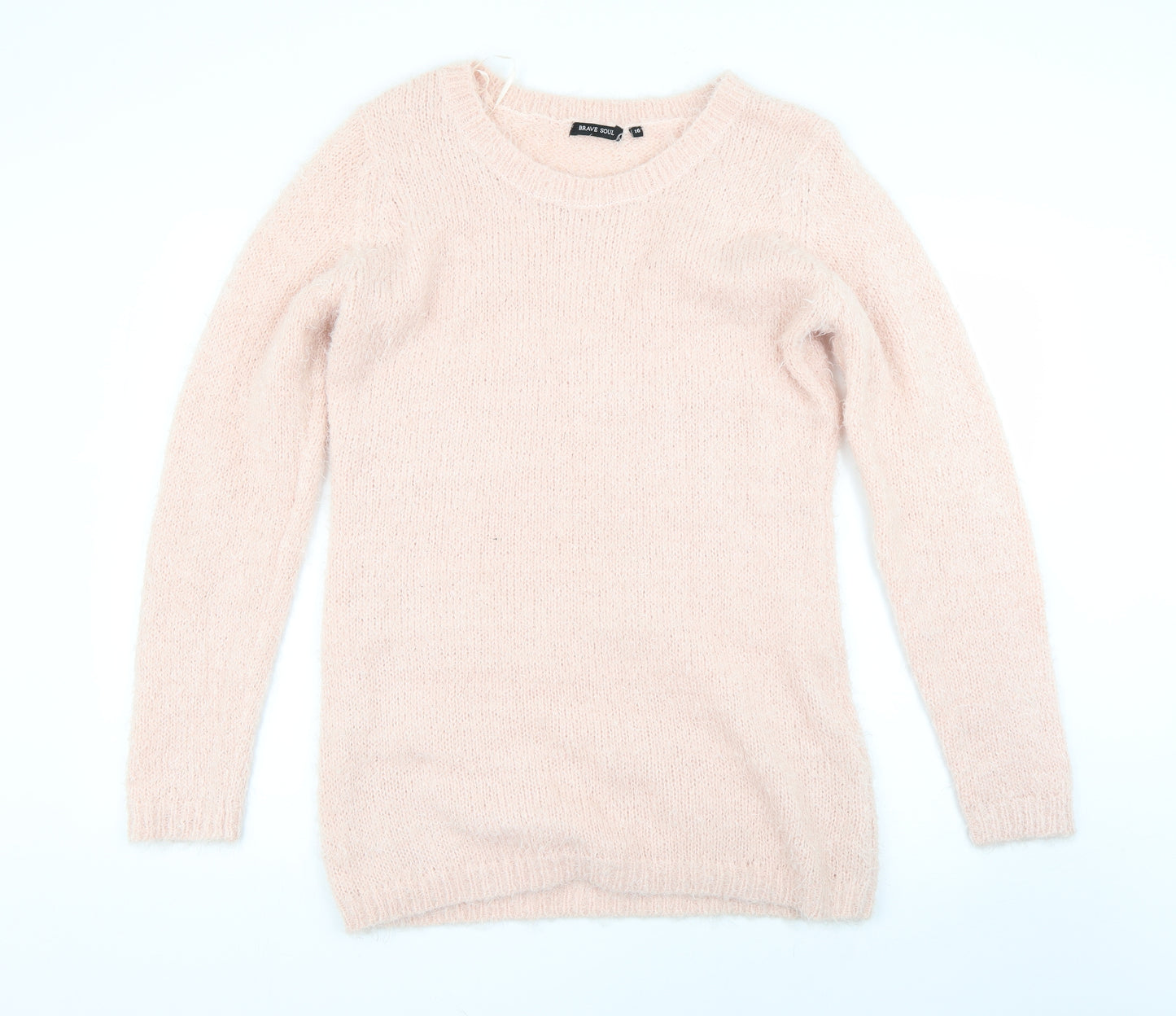 Brave Soul Womens Pink   Pullover Jumper Size 16