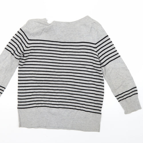 Debenhams Womens Grey Striped  Pullover Jumper Size 12