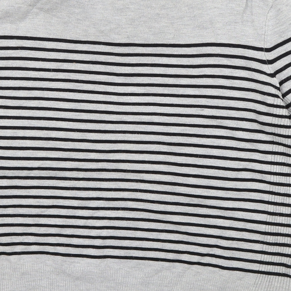 Debenhams Womens Grey Striped  Pullover Jumper Size 12