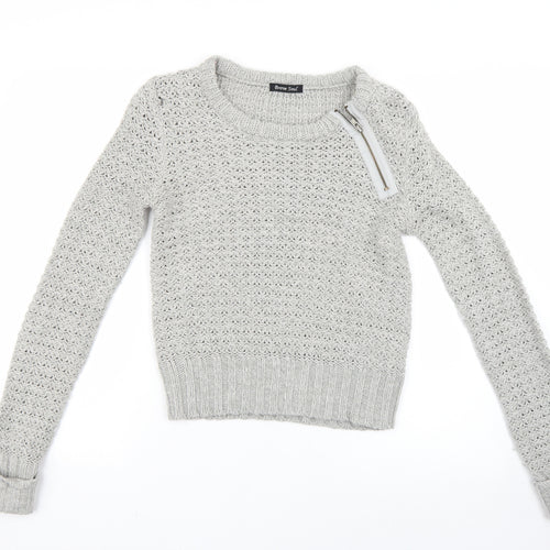 Brave Soul Womens Grey   Pullover Jumper Size S