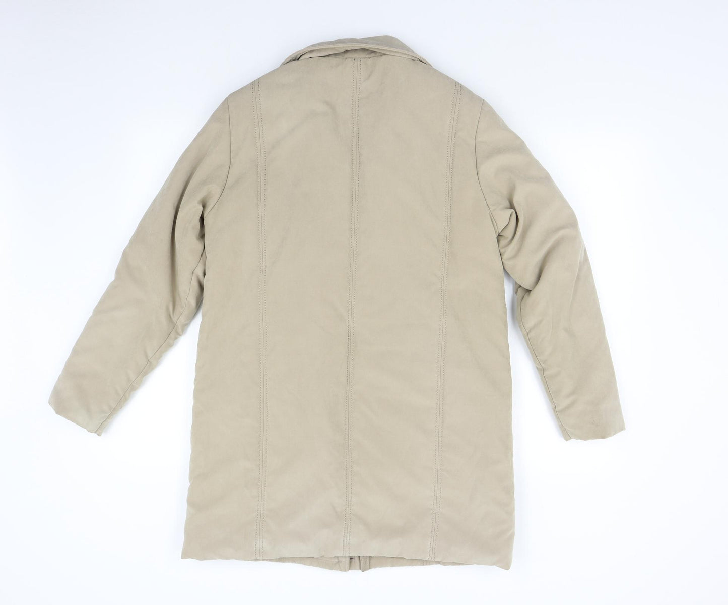 Eliza Grey Womens Beige   Overcoat Coat Size 10