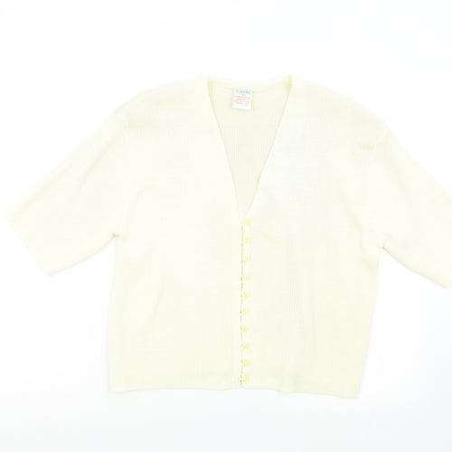 Canda Womens Beige  Knit Cardigan Jumper Size M